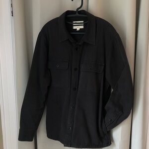 Madewell Black Lightweight Button-Front Shirt Jacket